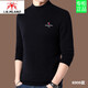 國際米瀾品牌羊絨衫男100%羊絨加厚毛衣2024秋冬季新款半高領(lǐng)刺繡羊 毛衫 黑色【950款】  加厚 XL 175【建議130-155斤】