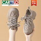 卡帝樂鱷魚（CARTELO）真皮厚底老爹鞋女秋冬2025新款小香風(fēng)休閑鞋運(yùn)動鞋女ins潮 奶茶色【單里】 38