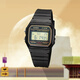 卡西歐（CASIO）手表男女經典復古學生兒童表F-91W-1DG 3DG 9DG/F-84W/F105電子表 F91WWG-9Q黃框 【附加貼膜】
