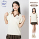 JEANSWEST CLUB真維斯撞色Polo領(lǐng)短袖t恤女2025年新款夏季純棉正肩小眾上衣