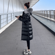 奧絲婕（Aosijie）高端品牌羽絨服女中長款2025冬季新款韓版白鴨絨加厚保暖連帽外套 黑色【真銀狐貍大毛領(lǐng)】 S 【88-105斤】