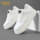卡賓（CABBEEN）男鞋厚底增高板鞋男高端休閑鞋潮牌輕奢男士小白鞋子 白色    40