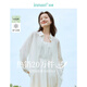 茵曼（INMAN）章若楠同款歐若風(fēng)天絲女裝長(cháng)袖襯衫套裝2025夏季新款藍襯衣 象牙白 M