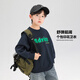 左西男童衛衣兒童圓領(lǐng)衣服春秋裝2026新款男孩酷帥上衣 灰色 130