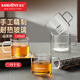 金灶（KAMJOVE）手工吹制純玻璃茶杯水杯品茗杯新款帶把玻璃杯耐高溫小茶杯花茶杯 K-106 120ml 4只