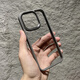 森淳 極簡高清透明黑磁吸iphone15promax手機殼適用蘋果13新款鈦金灰硅膠邊框金屬按鍵輕奢高級感防摔 高透【鈦金灰】極簡款 蘋果15Promax