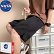 NASA RHUDE夏天男士休閑褲子男運動(dòng)短褲夏季男生五分褲寬松沙灘褲潮流中褲男 黑色 XL
