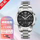 【二手99新】浪琴男表康鉑系列自動(dòng)機(jī)械精鋼 夜光 背透 手表鐘表二手奢侈品腕表 41MM表徑黑盤計(jì)時(shí)L2.786.4.56.6