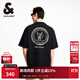 杰克·瓊斯（JACK&JONES）男裝T恤時(shí)尚百搭舒適純棉字母刺繡寬松圓領(lǐng)短袖上衣225301092 E40黑色 常規 L （180）