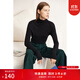 AMII女裝2025秋季新款全羊毛毛衣堆堆領(lǐng)高領(lǐng)套頭上衣女打底針 黑色 S 155/80A