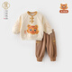 漢宮優(yōu)品女童衛(wèi)衣套裝中國(guó)風(fēng)龍寶寶新年服男童加絨保暖秋冬季兒童紅色衣服 寅虎 120 cm