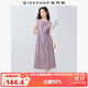 佐丹奴無(wú)袖裙子女夏季棉麻綁帶收褶圓領(lǐng)背心連衣裙女13465352