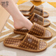 她享藤草拖鞋男女款居家用竹席亞麻藤編拖鞋 TR029 十字 35/36
