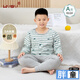 WVSV胖男孩A類(lèi)純棉加肥加大秋衣秋褲套裝中大童寬松胖童睡衣保暖內衣 綠色 150