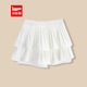 IEF【童裝】愛(ài)依服2024夏季新款荷葉邊女童白色洋氣時(shí)尚百褶裙 白色白 160