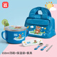 UKUK 韓國進(jìn)口小學(xué)生兒童湯碗雙耳不銹鋼帶手柄帶蓋便攜防燙可愛 [游泳熊]湯碗 650ml+餐具+保溫包