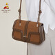 稻草人（MEXICAN）包包女包新款時(shí)尚單肩包女簡(jiǎn)約優(yōu)雅斜挎包休閑通勤 棕色