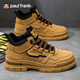 大嘴猴（paul frank）馬丁靴男潮流戶(hù)外工裝靴子男鞋復古休閑高幫鞋子男 2042 黃色 43 
