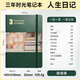 AMEMORY三年日記日程本三年連用自由書(shū)記錄本3年手帳時(shí)光本筆記本3年日記本自填手賬本 祖母綠 A5 自填式三年本