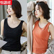 恒源祥吊帶背心女無(wú)袖內搭保暖內襯純棉運動(dòng)女士可外穿短款西裝小打底衫 黑色+焦糖 2XL (175)【體重120-130斤】