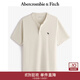 Abercrombie & Fitch經(jīng)典小麋鹿圖案男裝25夏季美式重磅寬松亨利領(lǐng)短袖T恤124-5188 奶油色 L (180/108A)
