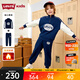 Levi's【加絨】李維斯兒童運動(dòng)套裝童裝衛衣冬季新款男童長(cháng)褲 深靛藍 120 /60 【建議身高110-116cm】