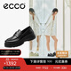 愛(ài)步（ECCO）樂(lè )福鞋 時(shí)尚厚底增高休閑皮鞋女 蹤跡30女鞋系列220723 黑色 38
