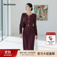 贏(yíng)智尚正式場(chǎng)合端莊連衣裙2025秋新款澳洲羊毛假兩件小香風(fēng)裙ZF03642U8 櫻桃葡萄酒色 M （38）