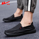 回力男鞋帆布鞋男士老北京布鞋一腳蹬透氣春季懶人鞋黑色工作休閑鞋子 純黑 41