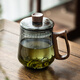 憶壺茶磁吸泡茶杯月牙杯帶過(guò)濾大容量日式玻璃茶杯木把辦公室綠茶杯高檔