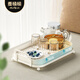 麥桶桶（Mr.Bin）茶盤(pán)家用茶具2025新款水杯雙層瀝水客廳茶幾水果盤(pán)長(zhǎng)方形茶杯托盤(pán) 奶油白  | 雙層設(shè)計(jì)/兩側(cè)提手