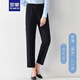 羅蒙（ROMON）職業(yè)西褲女藏青銀行直筒褲4S正裝百塔顯瘦長(zhǎng)褲警制褲OL工作西服褲 夏薄【藏青偏黑】九分褲女 XL