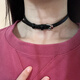 芯奢日常百搭黑色皮帶扣choker項圈女士小眾高級感辣妹頸鏈皮質(zhì)女禮物 項圈