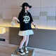 巴萊恩娜女童連衣裙2025新款夏季童裝紗裙女孩時(shí)髦洋氣寬松T恤裙兒童夏裝t 黑色 170cm