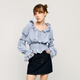 moussy&sly新品甜美淑女風(fēng)喇叭袖蕾絲花邊襯衫女038HAZ30-0281 淺紫色101 均碼 00020/F