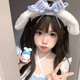 鉑吶苓發(fā)箍少女可愛(ài)小狗藍色蝴蝶結頭飾獸耳朵cos玉桂狗發(fā)帶Lolita頭箍 【藍色】萌萌大耳發(fā)箍
