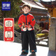 羅蒙兒童漢服男童拜年服套裝中國風(fēng)唐裝女童紅色過(guò)年服演出服 紅色110