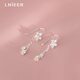 Lnieer999足銀花朵流蘇耳環(huán)女2025新款養(yǎng)耳洞甜美氣質(zhì)足銀耳鉤鈴蘭耳墜 花朵流蘇耳環(huán) 通體足銀