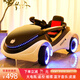米國(guó)隊(duì)長(zhǎng)兒童電動(dòng)車兒童電動(dòng)汽車兒童汽車小孩電動(dòng)車遙控汽車可坐人兒童車 高配白色|皮座+遙控+搖擺+早教