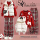 莞町初中生12-15歲女孩衣服冬本命年套裝馬年新年戰袍2026年紅色套裝 【三件套】米白馬甲+紅色毛衣+加絨紅格褲 160 cm L碼105-120斤