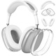赫豹適用蘋果新款airpods max保護(hù)套透明TPU軟殼藍(lán)牙耳機(jī)頭戴式外殼耳罩硅膠橫頭梁保護(hù)殼保護(hù)罩 透明外殼+白色內(nèi)殼+白色懸梁 Apple AirPods Max