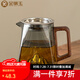 金鑲玉 玻璃公道杯 高硼硅帶不銹鋼茶濾電陶爐可用木把功夫茶具配件 山嵐木把玻璃公道杯