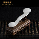 菲斯鉑亞如意擺件玉石雕刻工藝品送老板客戶開業(yè)喬遷商務(wù)禮品禮物家居客廳 白玉如意長(zhǎng)31-35cm【配雞翅木座