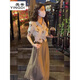 熒蒂（YINGDI）連衣裙女夏季2025新款穿搭御姐港風(fēng)職業(yè)套裝裙上衣半身裙套裝裙子 杏色上衣+裙子【兩件套】 M