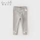 戴維貝拉（DAVE＆BELLA）女童打底褲兒童休閑褲女寶寶彈力褲洋氣幼兒長(cháng)褲春季新款童褲 灰色【現貨】 110 cm（建議身高100-110cm）