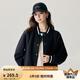 茵曼（INMAN）時尚撞色學(xué)院風(fēng)棒球服女2025春秋季百搭復(fù)古寬松休閑外套 寶藍色 L