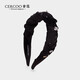 奢蔻（Cercoo）七夕情人節(jié)禮物玫瑰札記黑色高級感高顱頂褶皺發(fā)箍頭飾送女朋友