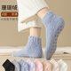 文黎軒4雙裝女士冬季加厚珊瑚絨船襪室內居家點(diǎn)膠襪套防滑地板襪毛絨襪 4雙裝（藍+米+淺灰+淺紫） 均碼