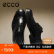 愛(ài)步（ECCO）正裝皮鞋男 增高布洛克雕花牛皮德比鞋 里斯622164 黑色42