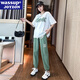WASSUP JOYZON品牌運動(dòng)套裝女大碼夏季新款休閑短袖學(xué)生寬松時(shí)尚跑步服兩件套棉 白色（休閑兩件套） S（建議80-100斤）